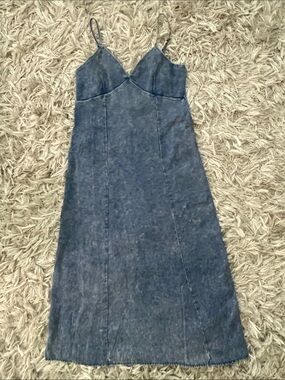 Zenana Outfitters Washed Blue Denim Slip Dress